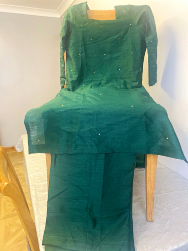 Ladies pakistani green cotton - ladies,
