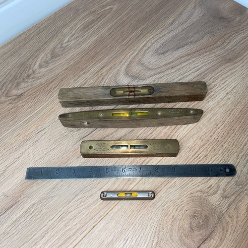 Antique brass spirit levels - antique,