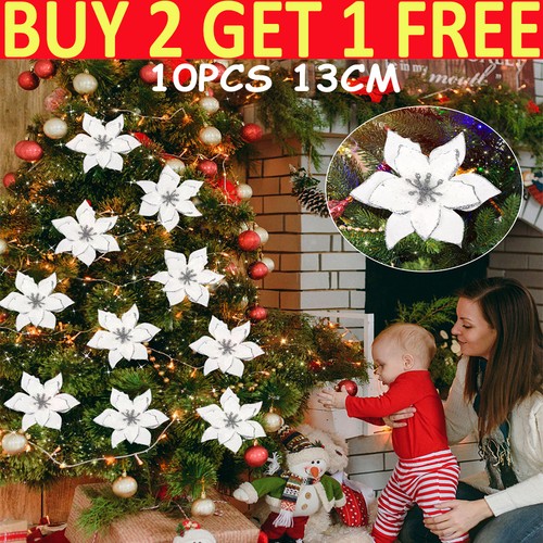 10x christmas large poinsettia - large,