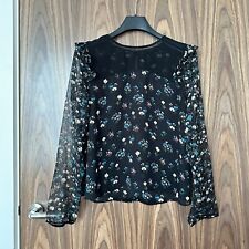 Zara Basic Black Sheer Floral