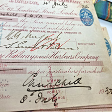 VINTAGE EPHEMERA RAILWAY FISHGUARD CHURCHILL SIGNATURE AUTOGRAPH 1932