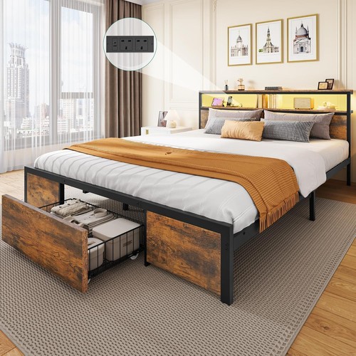 Bed frame led with - bed,