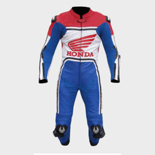 Blue Honda Motorcycle Suit-MotoGP-Racing Suit LEATHER SUIT AVAILABLE IN ALL SIZE