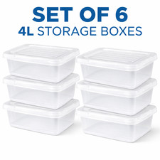 4L Clear Plastic Storage Boxes