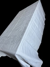Large White Linen Irish Damask Dining Cloth 180cm X 170cm Rectangle.    ID01