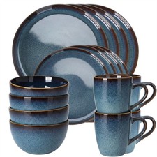 Set for 4 Blue Reactive Glaze