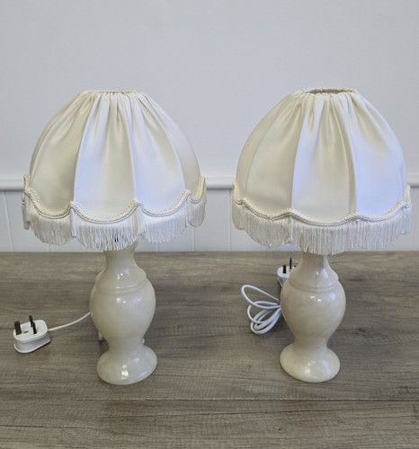 Vintage alabaster lamps - alabaster,