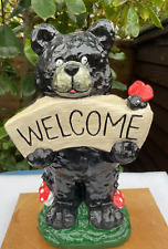 Welcome Bear Concrete Garden Ornament