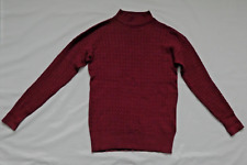 LADIES MATALAN PAPAYA BURGUNDY COLOURED TURTLE-NECK BABY-CABLE JUMPER  SIZE 8