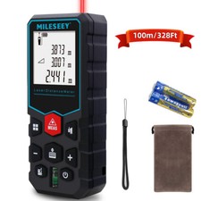 Mileseey 100M Laser Distance Meter with Bubble Level 30 Sets Data Storage