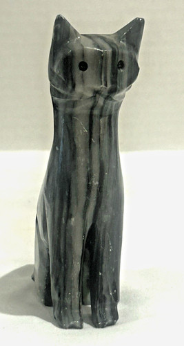 Vintage polished marble cat - vintage,