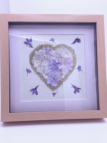 Heart shaped pressed flower