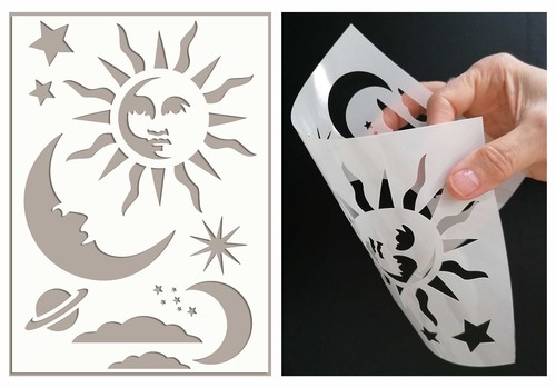 Stencil sun moon - stencil,