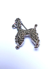 Vintage Poodle Dog Brooch Red