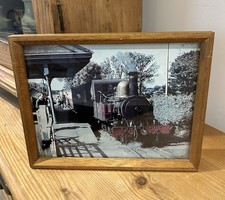 Vintage Framed Picture Fenella At Sulby Glen Isle Of Man Railway 24.5 x 19.2cm
