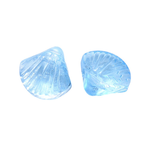 20x glass shell beads - 20x, blue