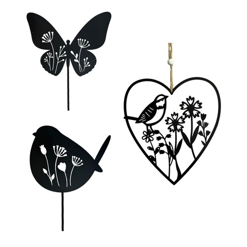 Black metal floral yard - floral,