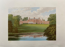 1880 Antique Print; Lawton Hall, Church Lawton, Cheshire after Lydon