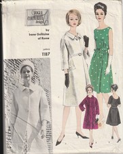 1962 Vogue Couturier Design 1187 Galitzine Dress & Coat B34