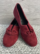 Hotter Donna Shoes Size 4 UK Red Burgundy Court Shoes Kitten Heels