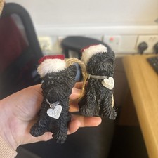 Next black Scotty Dog With Santa hat Christmas Tree Decoration 