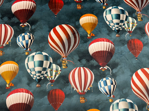 Velvet fabric hot air balloon - air,