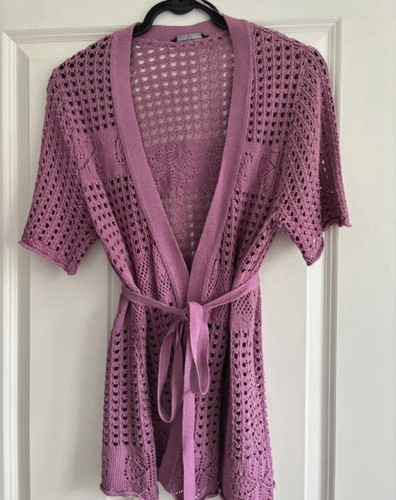 Evans purple crochet knit - purple, tie