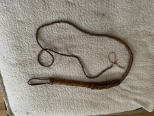 Vintage Leather Whip Approx 6 Foot Length From 1970’s Wall Decoration
