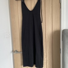 Zara Black Halter Neck Dress Euro Large Cotton