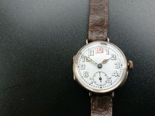 Sterling Silver WWI Trench Style Mechanical Watch - 1915. Working