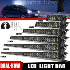 8 14 22 32 42 52" LED Light Bar Spot Flood Combo Driving Truck SUV Offroad 4WD