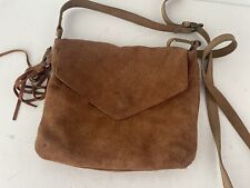White Stuff Suede Brown Hobo Hippie Slouch Shoulder Crossbody Bag Medium