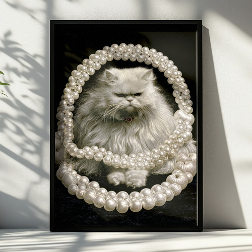 Persian cat with pearls - with,