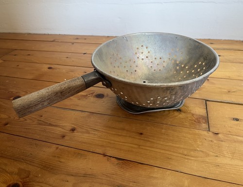 Vintage colander wooden handle - vintage,