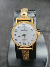 Vintage Excalibur 17 Jewels Incabloc Swiss Made Mechanical  Rolled Gold C1970s