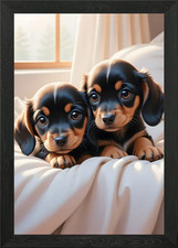 Dachshund puppies poster - dachshund,