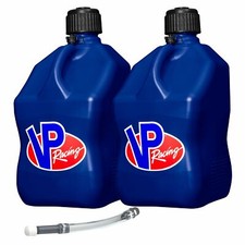 2 x Blue 20 Litre / 20L / 5 Gallon VP Racing Fuel Dump Jug / Churn / Container