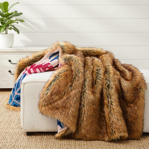 Faux fur throw blanket - faux,