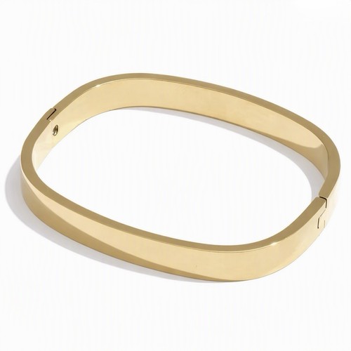 Gold square bangle bracelet - square,