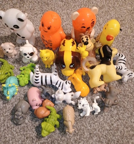 Mixed plastic toy animals - plastic,