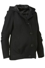 Black wool maternity coat -