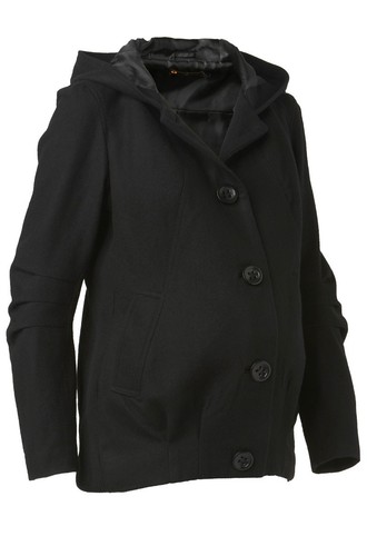 Black wool maternity - coat,