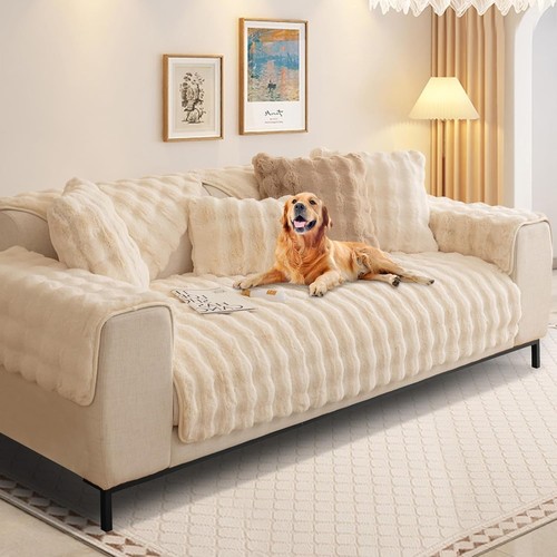 Thick rabbit plush sofa cover - plush,