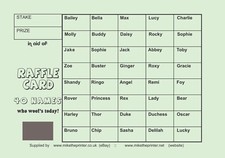 10 Cards - Dog Name's Raffle