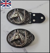 Horse Head & Horse Shoe Rodeo Belt Buckle-For Cowboys-Western Accessories