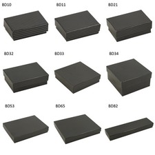 Black Pinstripe Cardboard Cheap Jewellery Gift Packaging Boxes,  9 Sizes