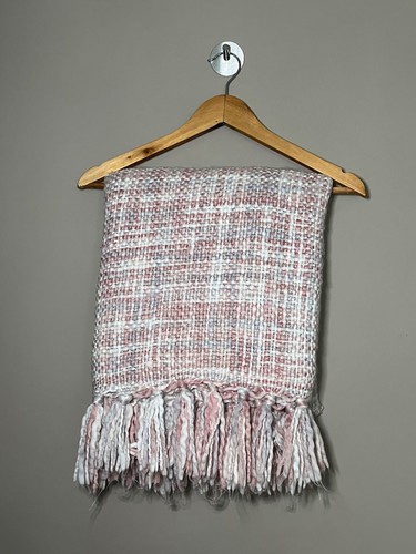 Pink cream grey chunky woven - pink,
