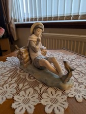 Lladro Shepard Boy with Bird