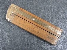 Vintage boxwood & brass 4 fold