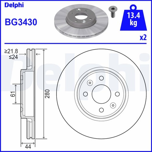 Brake disc delphi - brake, bg3430